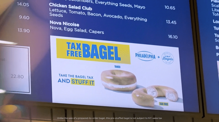 Philadelphia Cream Cheese Tax Free Bagel